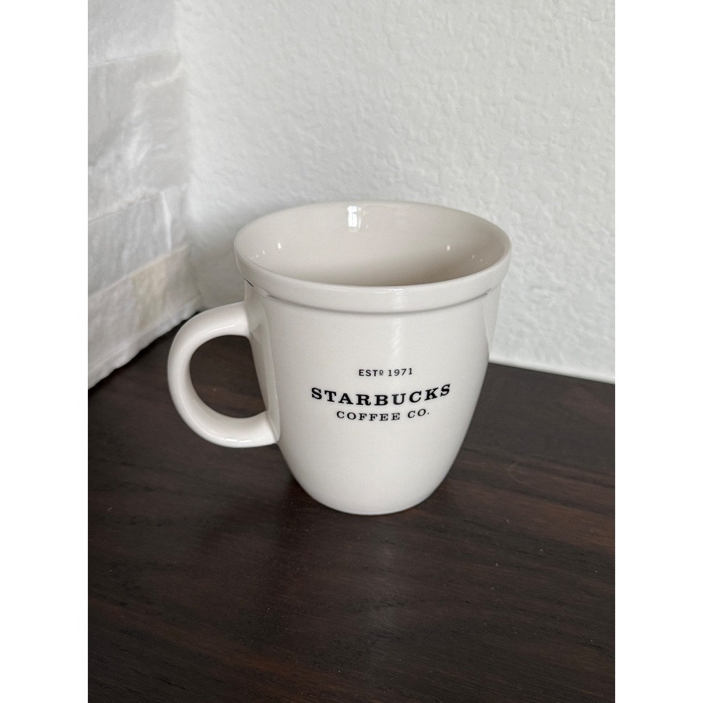 Starbucks Barista Series Coffee Mug 2001 Cream White Estd 1971 Logo Ceramic
